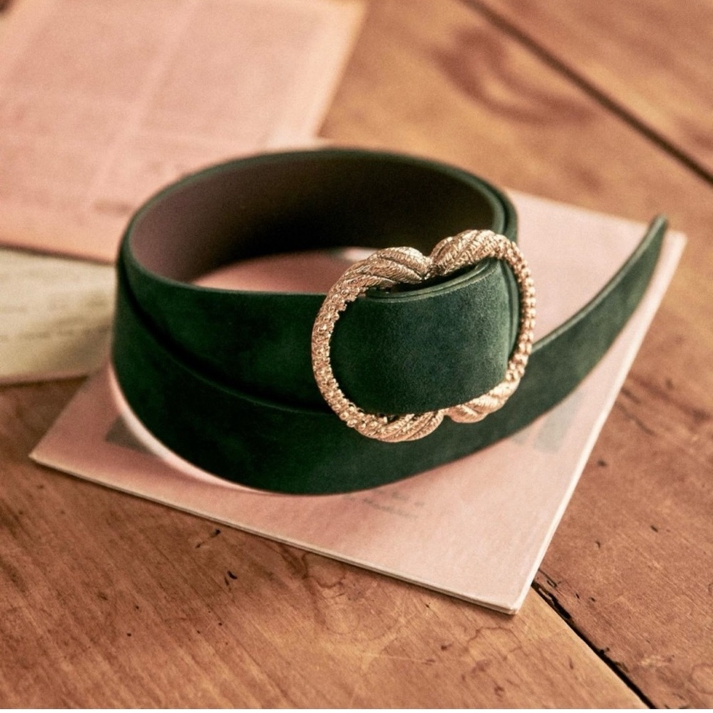 NWT Sezane Artemis Belt in Bottle green